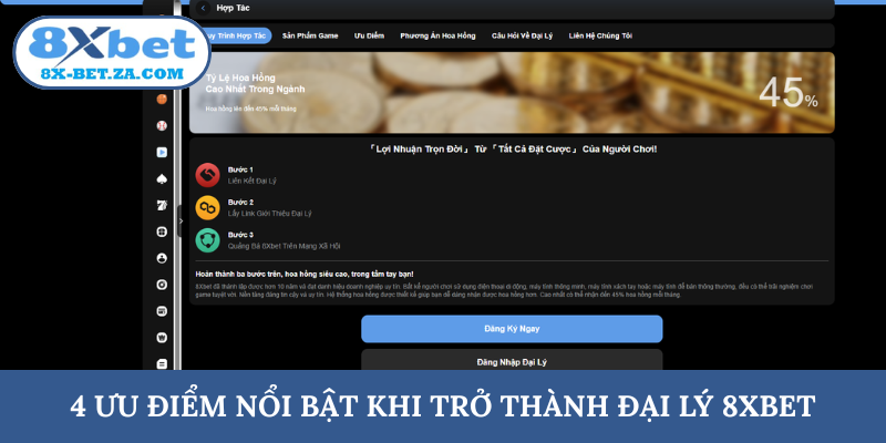 4 ưu điểm nổi bật khi trở thành đại lý 8XBET