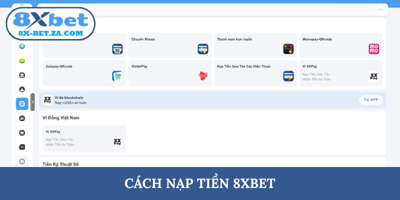 Cách nạp tiền 8XBET