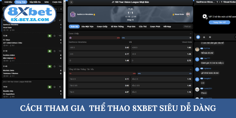 Cách tham gia thể thao 8XBET siêu dễ dàng