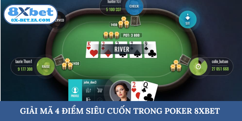 Giải mã 4 điểm siêu cuốn trong Poker 8XBET