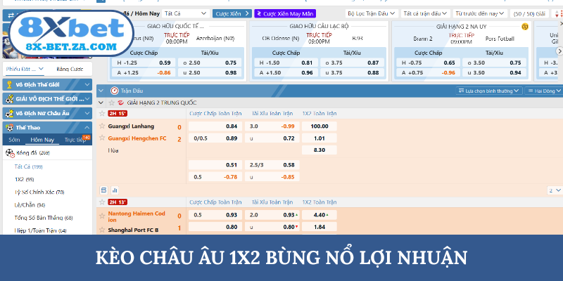 Kèo châu Âu 1x2 bùng nổ lợi nhuận