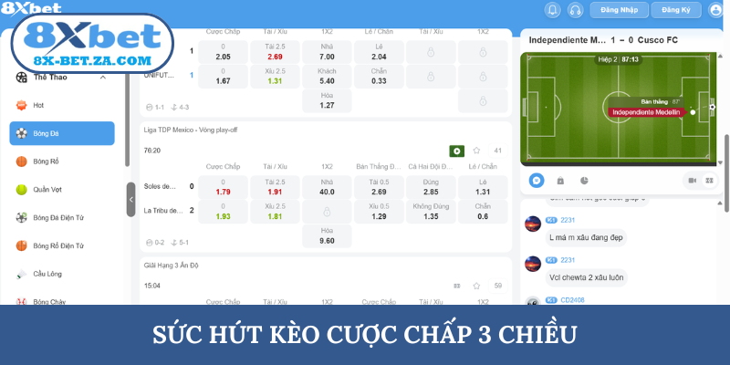 Sức hút kèo cược chấp 3 chiều